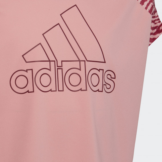 Тениска със скъсена кройка, розова Adidas 342257 4