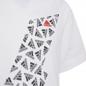 Блуза с къс ръкав с логото на бранда, бяла Adidas 342285 3