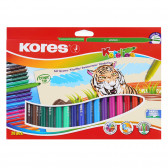 Комплект цветни конични флумастери, 20 цвята Kores 342407 2