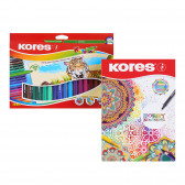 Комплект цветни конични флумастери, 20 цвята Kores 342408 