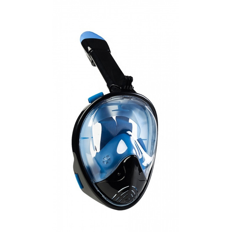 Цяла маска за шнорхелинг, размер S/M, черна със синьо  342767