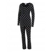 Пижама от органичен памук за бременни с принт на точки, черна Mamalicious 342813 