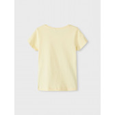 Памучна тениска с щампа Paris, жълта Name it 342841 3
