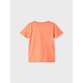 Памучна тениска с графична щампа, оранжева Name it 342901 3