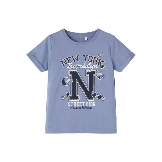 Тениска с щампа New York, синя Name it 342906 