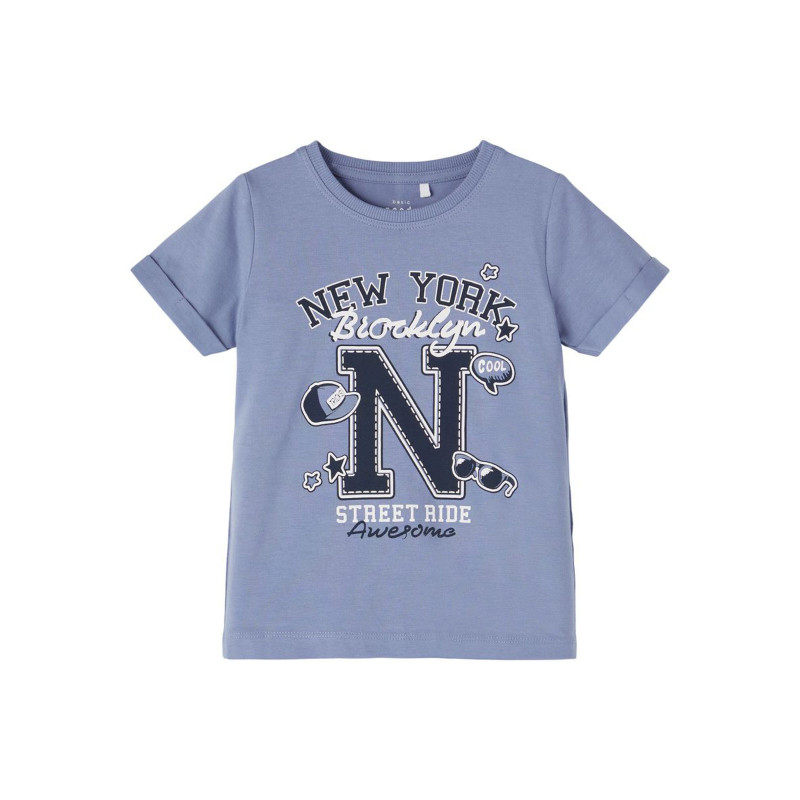 Тениска с щампа New York, синя  342906