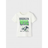 Тениска с щампа Brooklyn, бяла Name it 342911 2