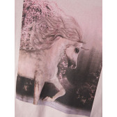 Памучна тениска с щампа Еднорог, розова Name it 342920 4