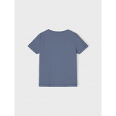 Тениска от органичен памук с графична щампа, синя Name it 342939 3