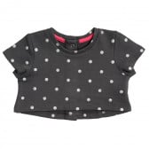 Памучна блуза за бебе с къс ръкав сива Chicco 342951 