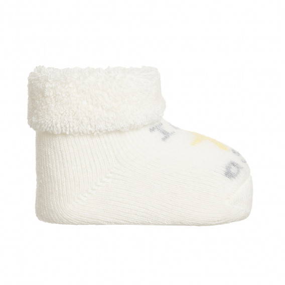 Плетени чорапи STAR за бебе, бели Chicco 343031 