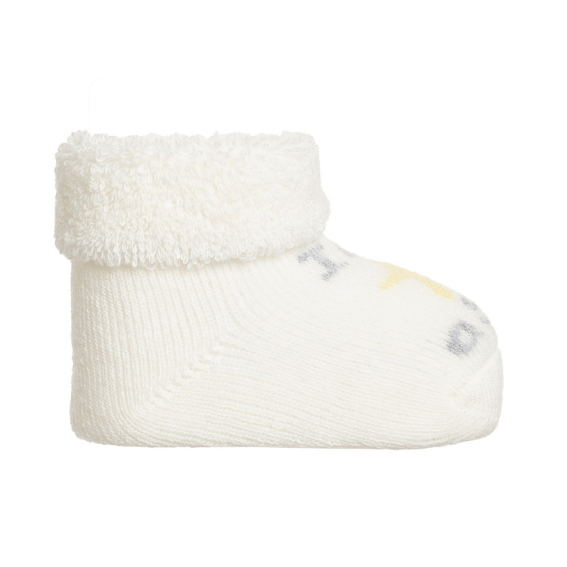 Плетени чорапи STAR за бебе, бели  343031
