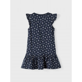 Памучна рокля с принт на черешки, тъмносин цвят Name it 343163 3