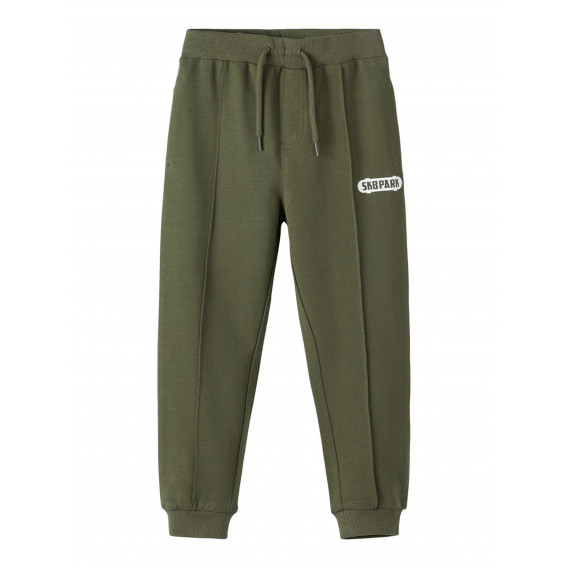 Памучен спортен панталон с малка щампа, зелен Name it 343177 