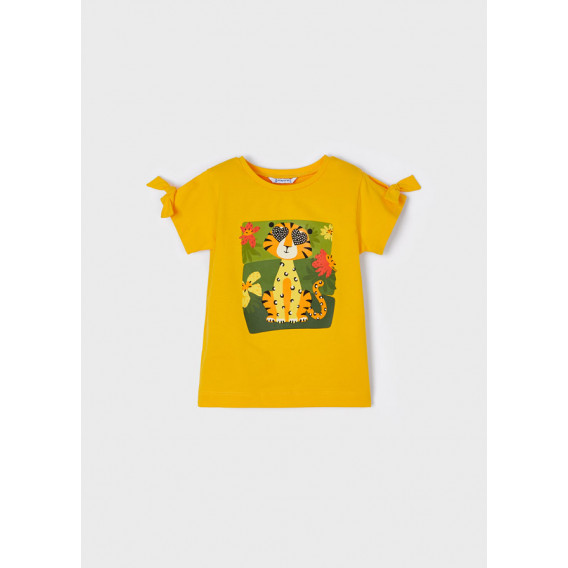 Тениска с щампа Тигър, жълта Mayoral 343243 