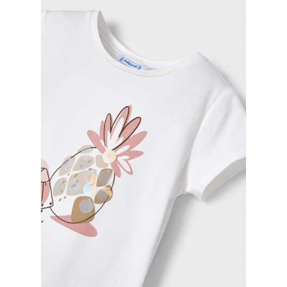 Тениска с щампа на ананас, бяла Mayoral 343252 4