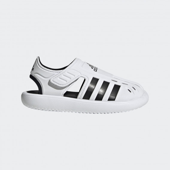 Аква сандали с лого, бели Adidas 343371 
