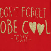 Памучна червена тениска DON'T FORGET TO BE COOL TODAY Chicco 343741 2