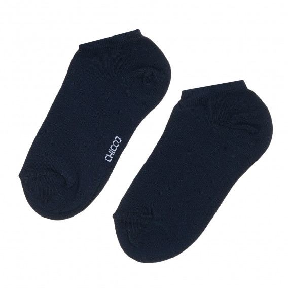Комплект от два чифта къси чорапи с логото на бранда, сини Chicco 343766 2