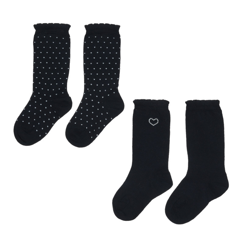 Комплект от два чифта чорапи за бебе за момиче сини  343778