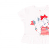 Комплект туника и клин за бебе, бяло и червено Boboli 343864 3