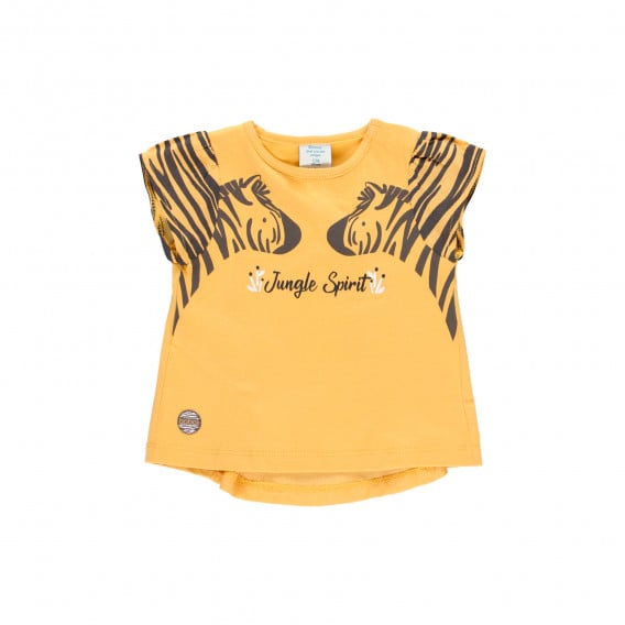 Памучна тениска Jungle Spirit, жълта Boboli 343893 