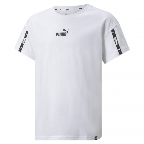 Памучна тениска с логото на бранда и апликация, бяла Puma 344167 