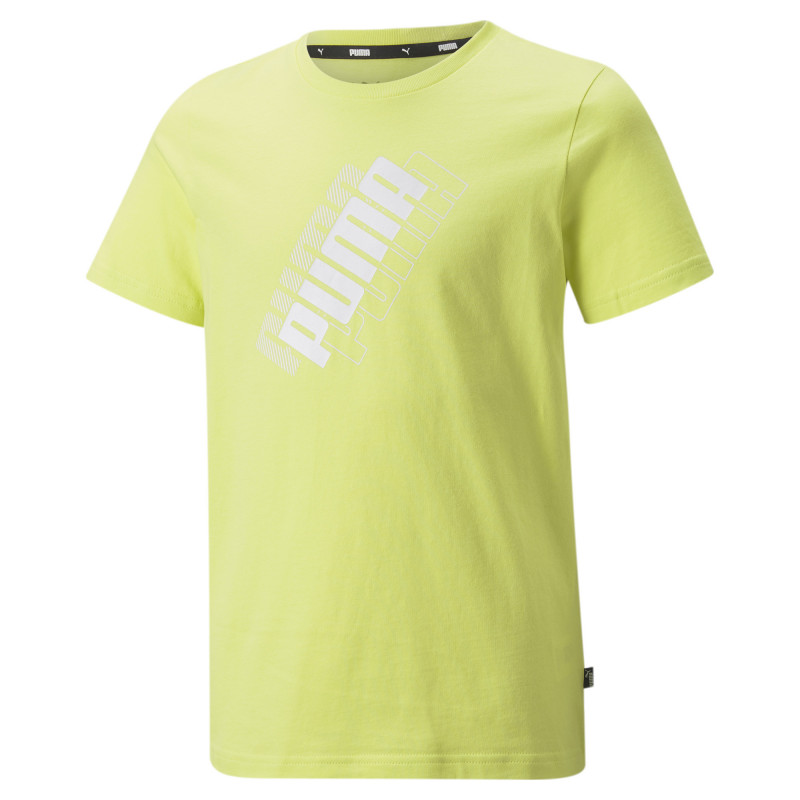 Памучна тениска Power с логото на бранда, жълта  344171