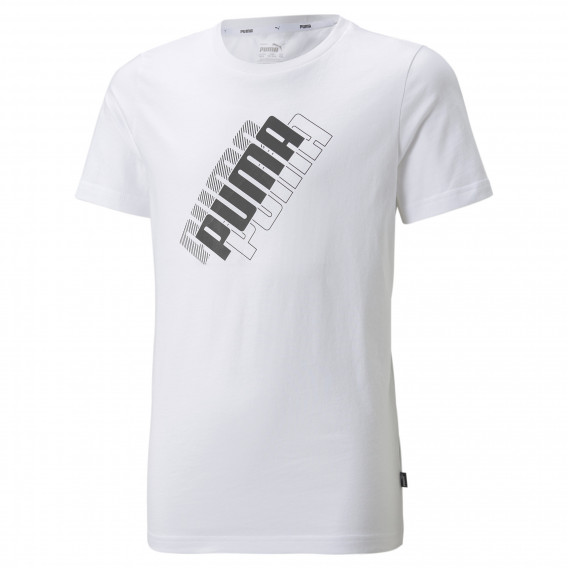 Памучна тениска Power с логото на бранда, бяла Puma 344172 