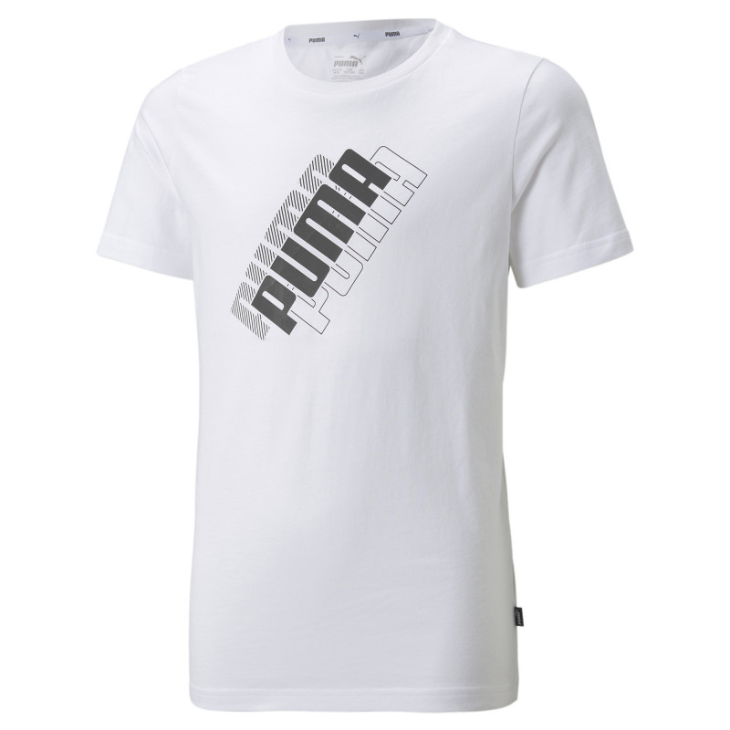 Памучна тениска Power с логото на бранда, бяла  344172