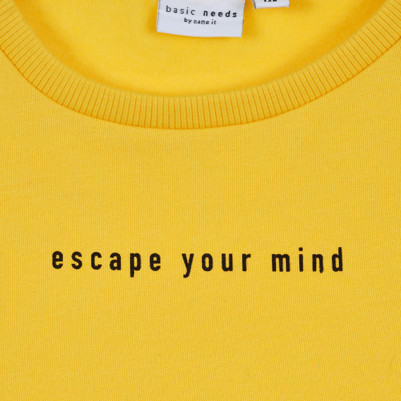 Суитшърт Escape your mind, жълт Name it 344486 2