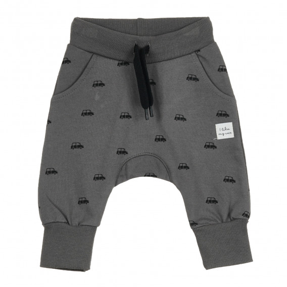 Памучен панталон с графичен принт за бебе, сив Pinokio 344488 1