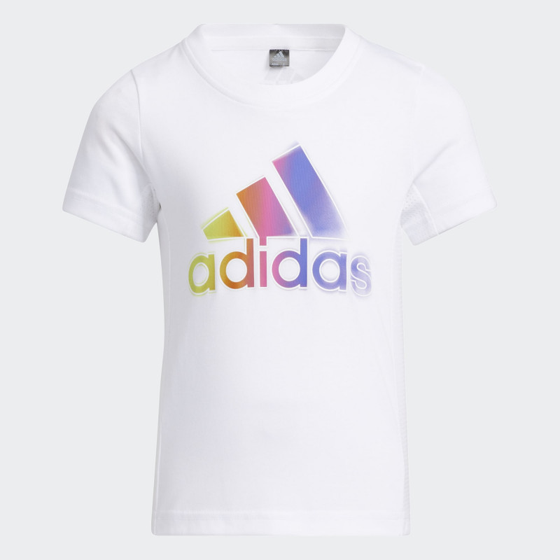 Тениска с лого в приливащи цветове, бяла  344527
