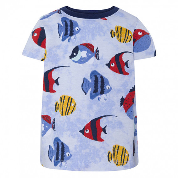Памучна тениска с цветен принт на рибки за момче Tuc Tuc 34500 