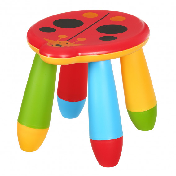 Детско пластмасово столче калинка, 26х26х28 см, червено Horecano Kids 345239 