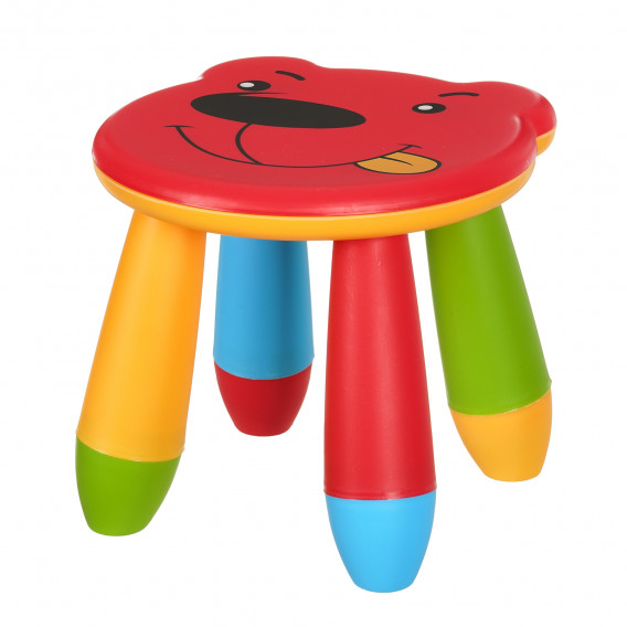 Детско пластмасово столче мече, 30x28xh26см, червено Horecano Kids 345245 
