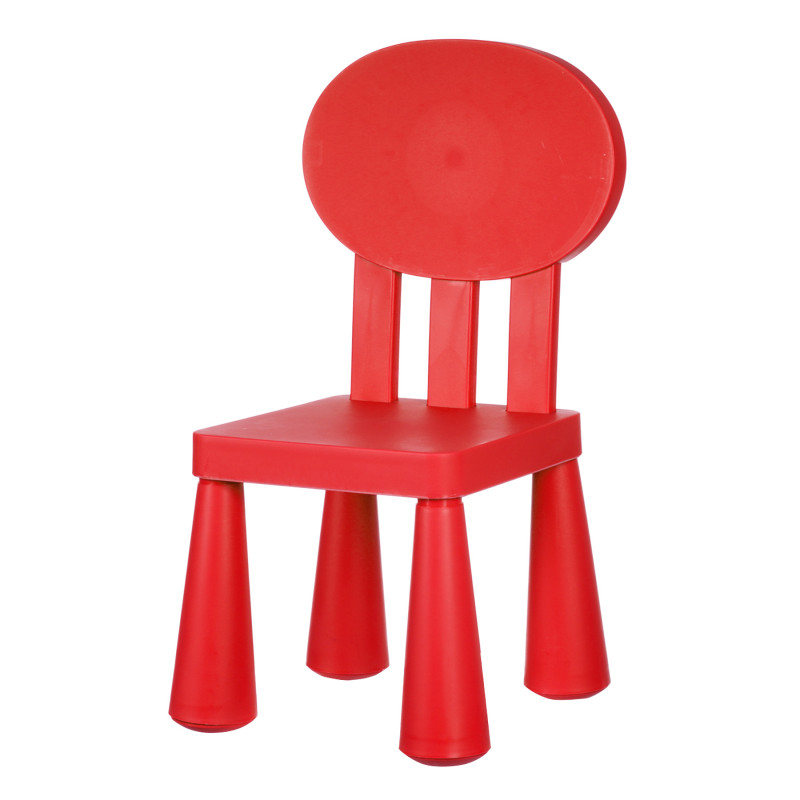 Детско столче с овална облегалка, червено, 30x30xh67см  345272