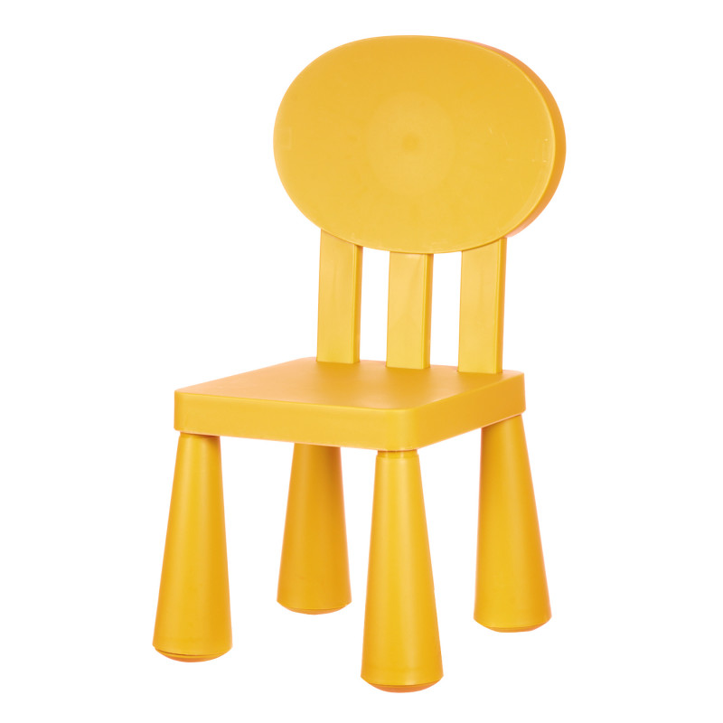 Детско столче с овална облегалка, жълто, 30x30xh67см  345320