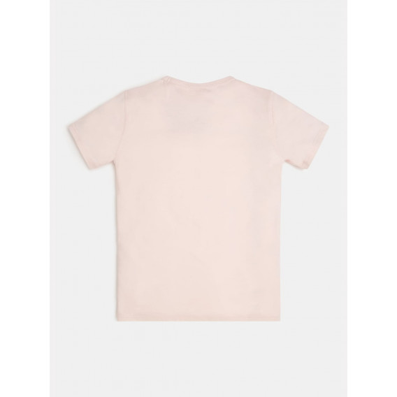 Памучна тениска с щампа, розова Guess 345364 6