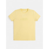 Памучна тениска с логото на бранда, жълта Guess 345405 