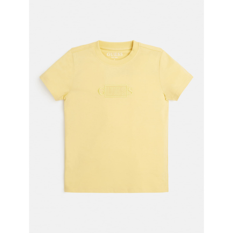 Памучна тениска с логото на бранда, жълта  345405