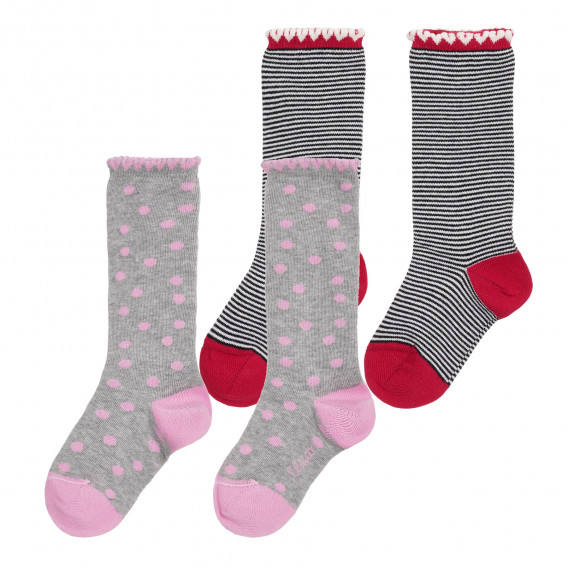 Комплект от два чифта чорапи на райе и на точки Chicco 345423 