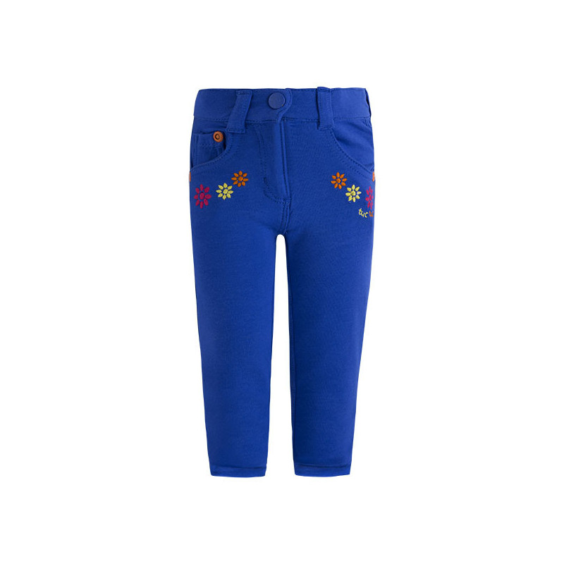 Панталон за момиче декориран с цветни бродирани цветя  34560