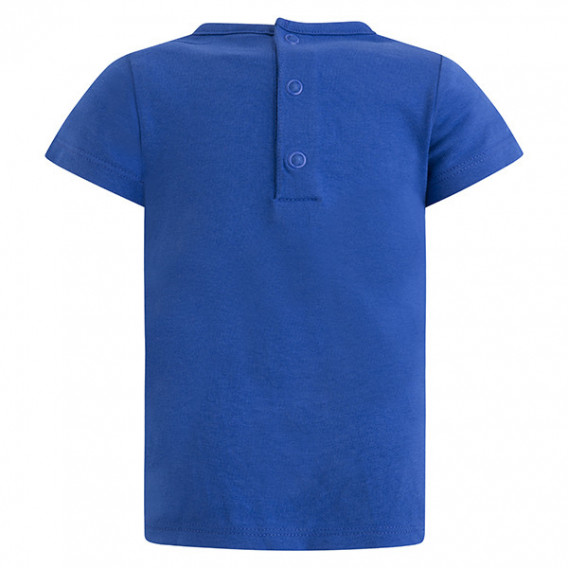 Памучна синя блуза с къс ръкав за момиче, с многоцветна щампа Tuc Tuc 34567 2