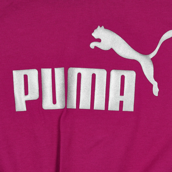 Памучна тениска с логото на бранда и панделка, розова Puma 345810 2