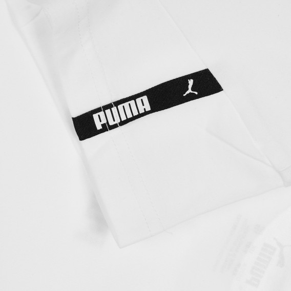 Памучна тениска с логото на бранда и апликация, бяла Puma 345827 3