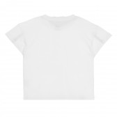 Памучна тениска с логото на бранда и апликация, бяла Puma 345828 4