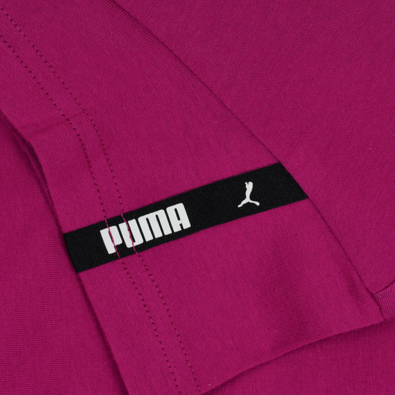 Памучна тениска с логото на бранда и апликация, розова Puma 345831 3