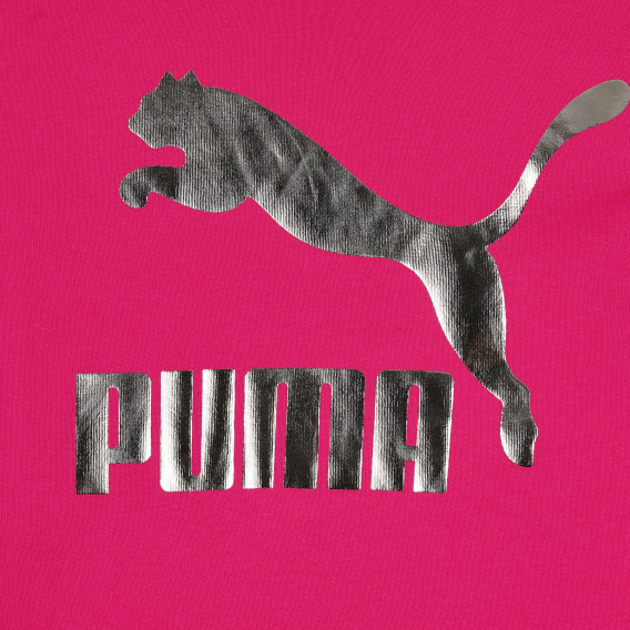 Памучна тениска със сребристо лого, розова Puma 345834 2