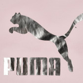 Памучна тениска със сребристо лого, светлорозова Puma 345838 2